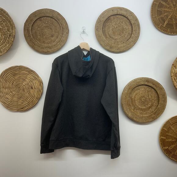 The North Face Gray Blue Logo Hooded Sweatshirt Hoodie Athleisure Mens Large - Picture 2 of 5